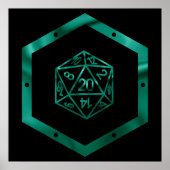 RPGサイコロ | エメラルドファンタジー卓上レトロゲーマー ポスター (正面)