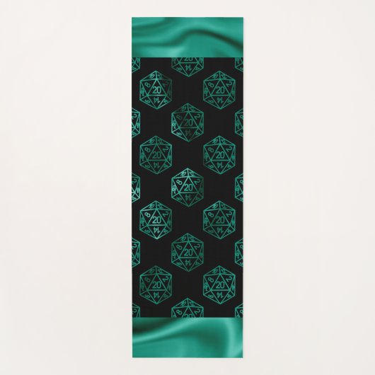 RPGサイコロ | エメラルドファンタジー卓上レトロゲーマー ヨガマット (正面)