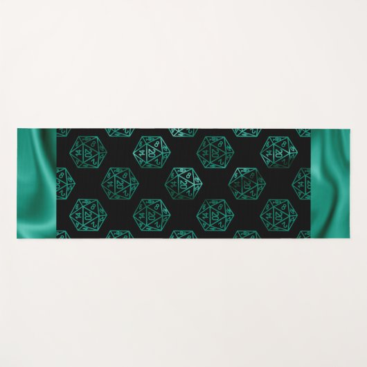 RPGサイコロ | エメラルドファンタジー卓上レトロゲーマー ヨガマット (正面(横))