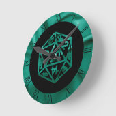 RPGサイコロ | エメラルドファンタジー卓上レトロゲーマー ラウンド壁時計 (傾斜)