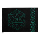 RPGサイコロ | エメラルドファンタジー卓上レトロゲーマー 枕カバー (正面右)