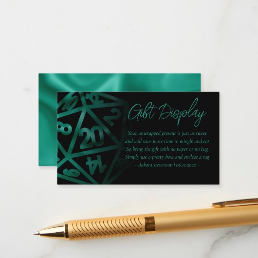 RPGサイコロ | エメラルド卓上ゲーマーのギフトが展示 エンクロージャーカード (正面/裏面インサイチュ)