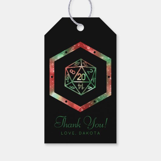 RPGサイコロ | クリスマスファンタジーテーブルトップゲーマーカスタムー ギフトタグ (裏面)