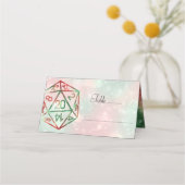 RPGサイコロ | クリスマスファンタジーレトロテーブルトップPnPゲーマー プレイスカード (正面)