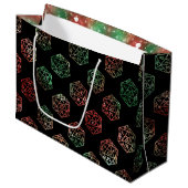 RPGサイコロ | クリスマスファンタジーレトロテーブルトップPnPゲーマー ラージペーパーバッグ (正面アングル)