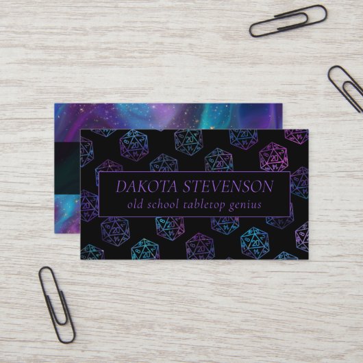 RPGサイコロ | ネブラファンタジーテーブルトップPnPロールプレーヤー 名刺 (正面/裏面インサイチュ)