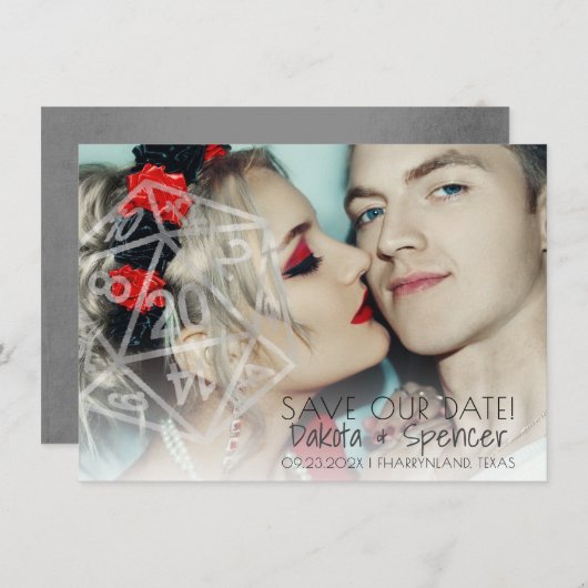 RPGサイコロ | ファンタジークラシック卓上ゲーマー写真 セーブザデート (正面/裏面)