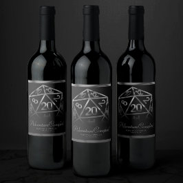 RPGサイコロ | ファンタジーレトロ卓上ゲーマーサンキュー ワインラベル