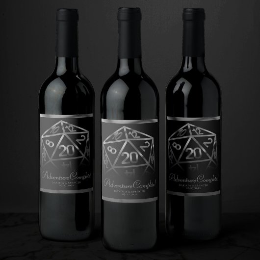 RPGサイコロ | ファンタジーレトロ卓上ゲーマーサンキュー ワインラベル