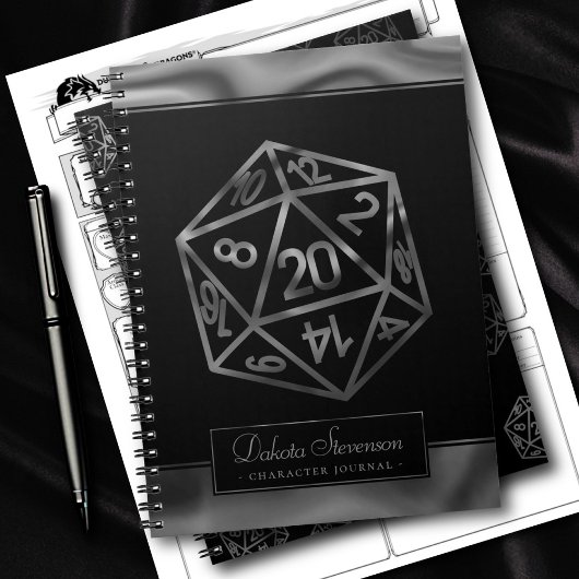 RPGサイコロ | ファンタジー卓上ゲーマーカスタムキャラクター ノートブック