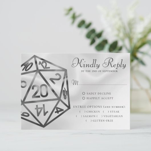 RPGサイコロ | ファンタジー卓上レトロゲーマーエントリー 出欠カード (スタンド正面)