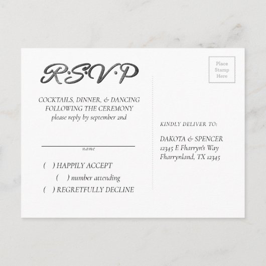 RPGサイコロ | ホロファンタジーテーブルトップゲーマーイベントRSVP インビテーションポストカード (裏面)