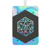 RPGサイコロ | ホロファンタジーレトロテーブルトップPnPゲーマー カーエアーフレッシュナー (裏面)