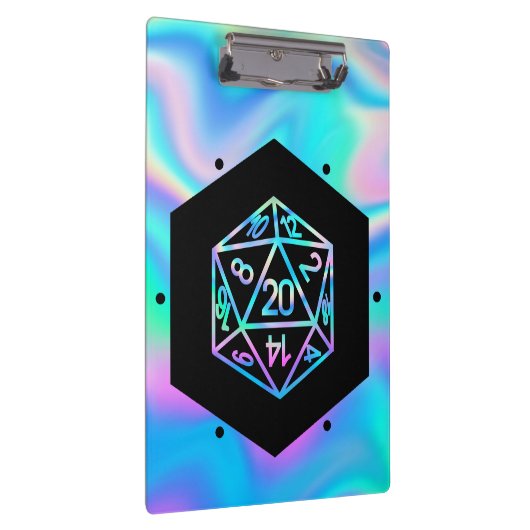 RPGサイコロ | ホロファンタジーレトロテーブルトップPnPゲーマー クリップボード (右)