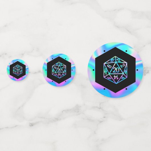 RPGサイコロ | ホロファンタジーレトロテーブルトップPnPゲーマー コンフェッティ (正面)