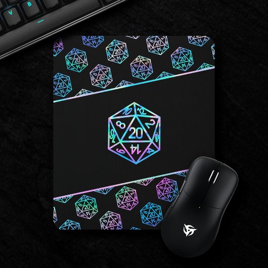 RPGサイコロ | ホロファンタジーレトロテーブルトップPnPゲーマー マウスパッド