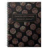 RPGサイコロ | モカバラ金ゴールドテーブルトップPnPキャラクター ノートブック (正面)