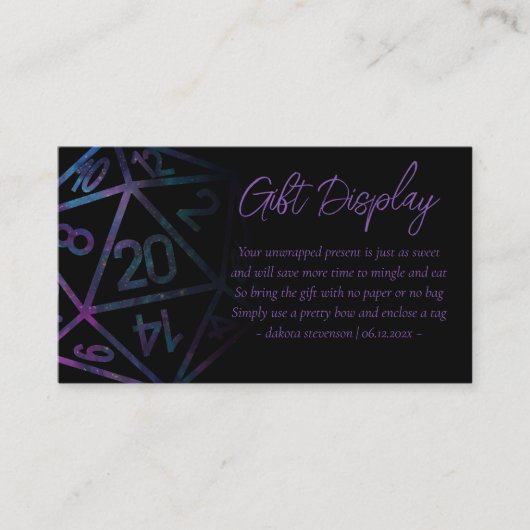 RPGサイコロ | 星雲ファンタジー卓上ギフトオンディスプレイ エンクロージャーカード (正面)