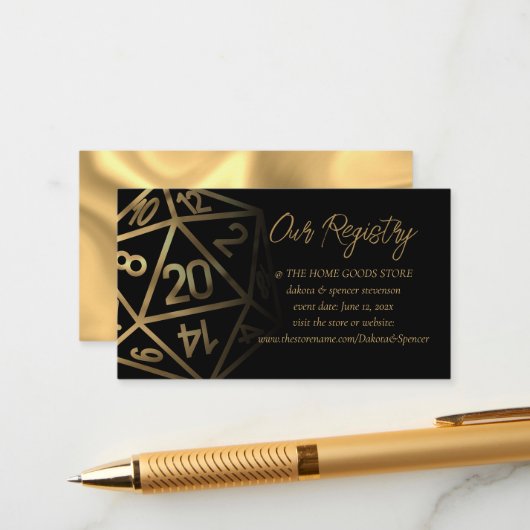 RPGサイコロ | 金ゴールドファンタジーテーブルトップゲーマーレジストリ エンクロージャーカード (正面/裏面インサイチュ)