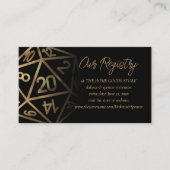 RPGサイコロ | 金ゴールドファンタジーテーブルトップゲーマーレジストリ エンクロージャーカード (正面)