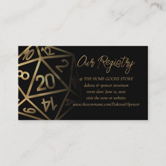 RPGサイコロ | 金ゴールドファンタジーテーブルトップゲーマーレジストリ エンクロージャーカード (正面)