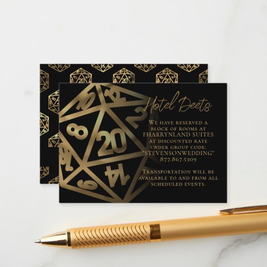 RPGサイコロ | 金ゴールドファンタジーテーブルトップゲーマー詳細 エンクロージャーカード (正面/裏面インサイチュ)