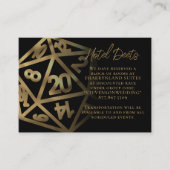 RPGサイコロ | 金ゴールドファンタジーテーブルトップゲーマー詳細 エンクロージャーカード (正面)