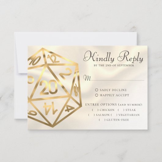 RPGサイコロ | 金ゴールドファンタジーテーブルトップPnPゲーマーエントリー 出欠カード (正面)