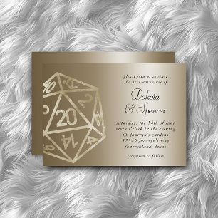 RPGサイコロ 金ゴールドファンタジーテーブルトップPnPゲーマー結婚ズ 招待状
