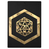 RPGサイコロ | 金ゴールドファンタジーレトロテーブルトップPnPゲーマー クリップボード (裏面)