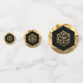 RPGサイコロ | 金ゴールドファンタジーレトロテーブルトップPnPゲーマー コンフェッティ (裏面)