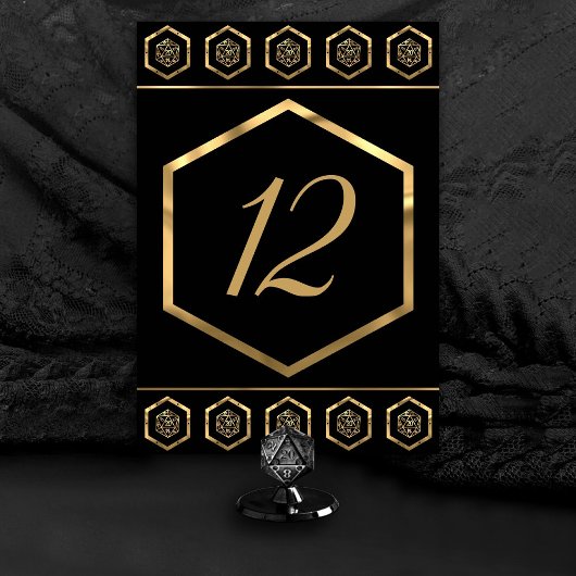 RPGサイコロ | 金ゴールドファンタジーレトロテーブルトップPnPゲーマー テーブルナンバー