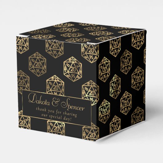 RPGサイコロ | 金ゴールドファンタジー卓上ゲーマーサンキュー フェイバーボックス (正面サイド)