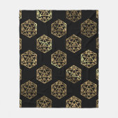 RPGサイコロ | 金ゴールドファンタジー卓上レトロPnPゲーマー フリースブランケット (正面)