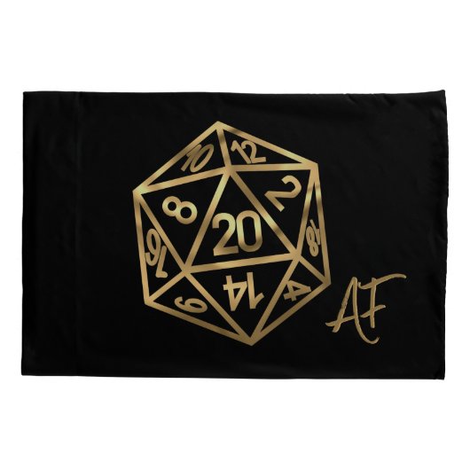 RPGサイコロ | 金ゴールドファンタジー卓上レトロPnPゲーマー 枕カバー (裏面)
