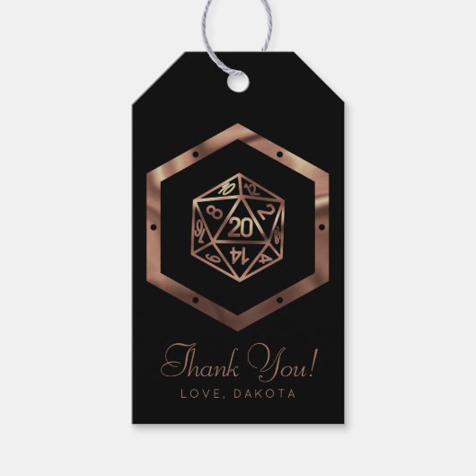 RPGサイコロ | 銅テーブルトップRoleplayerありがとう ギフトタグ (正面)