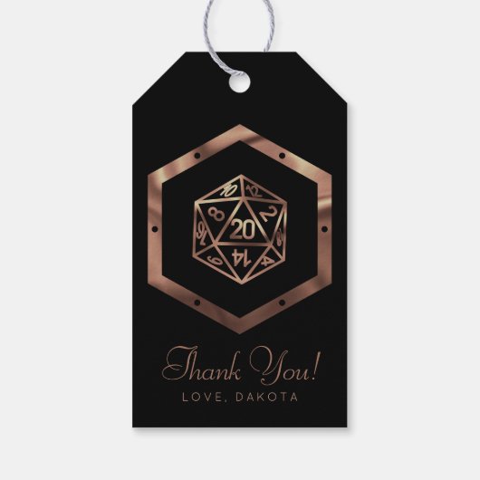 RPGサイコロ | 銅テーブルトップRoleplayerありがとう ギフトタグ (裏面)
