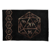 RPGサイコロ | 銅ファンタジーレトロテーブルトップPnPゲーマー 枕カバー (正面左)