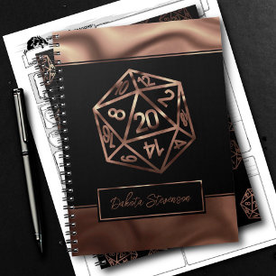 RPGサイコロ   銅ファンタジー卓上ゲーマーキャラクター ノートブック