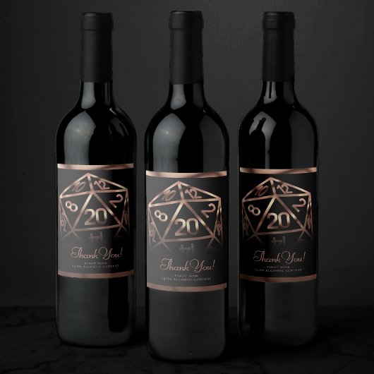 RPGサイコロ | 銅ファンタジー卓上ゲーマーサンキュー ワインラベル