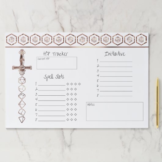 RPGサイコロ | 銅ファンタジー卓上ゲーマーセッション ペーパーパッド (インサイチュ)