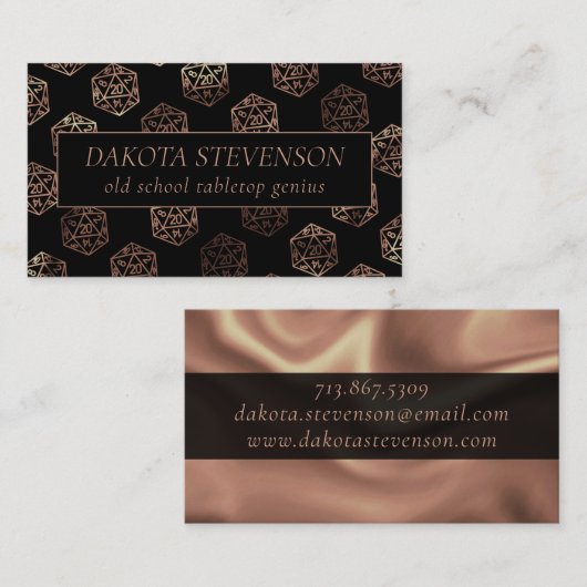 RPGサイコロ | 銅ファンタジー卓上ゲーマーブランディング 名刺 (正面/裏面)