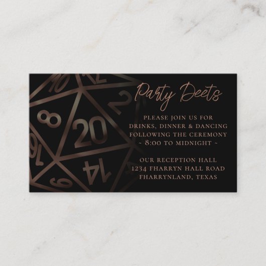 RPGサイコロ | 銅ファンタジー卓上ゲーマー披露宴 エンクロージャーカード (正面)