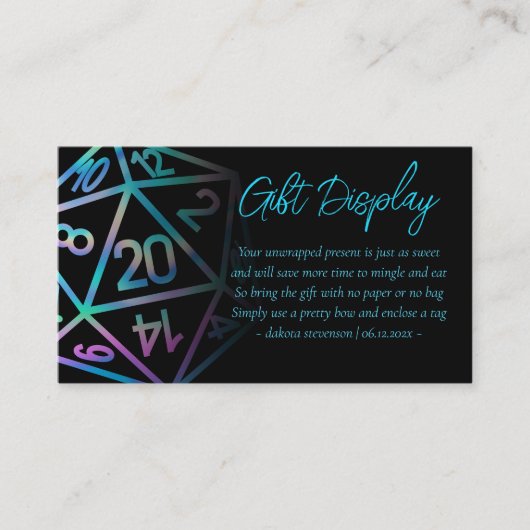 RPGサイコロ | Holoファンタジーテーブルトップギフトが表示される エンクロージャーカード (正面)