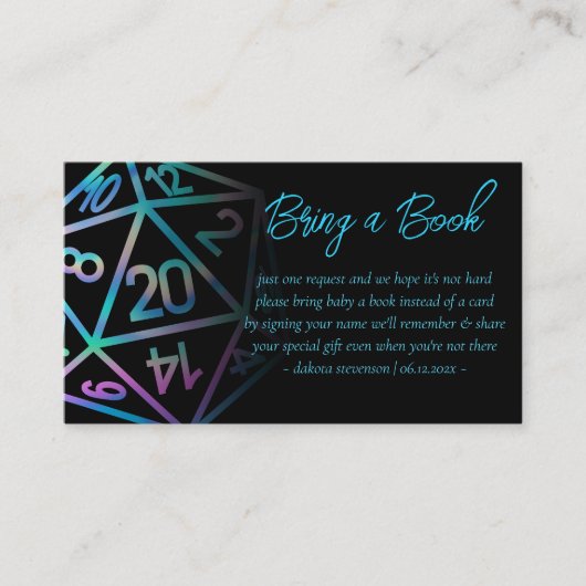 RPGサイコロ | HoloファンタジーPnPテーブルトップのブックリクエスト エンクロージャーカード (正面)