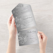 RPGシルバーサイコロ | PnP Tabletopゲーマー結婚ズ オールインワン招待状 (貼ってはがせる)