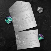 RPGシルバーサイコロ | PnP Tabletopゲーマー結婚ズ オールインワン招待状