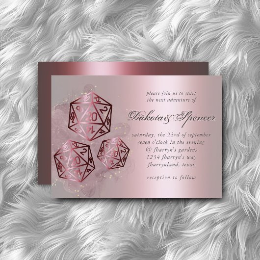 RPGスプラッシュ | レッドシェンファンタジーテーブルトップゲーマーサイコロ 招待状