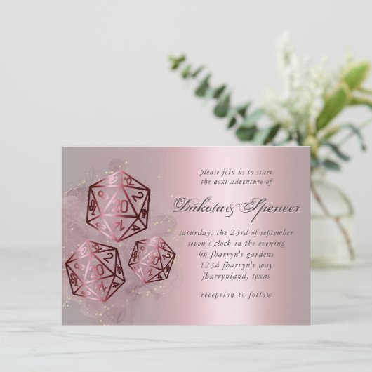 RPGスプラッシュ | レッドシェンファンタジーテーブルトップゲーマーサイコロ 招待状 (スタンド正面)