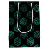 RPGダイス | エメラルドファンタジー レトロ テーブルトップ ゲーマー ミディアムペーパーバッグ (裏面)